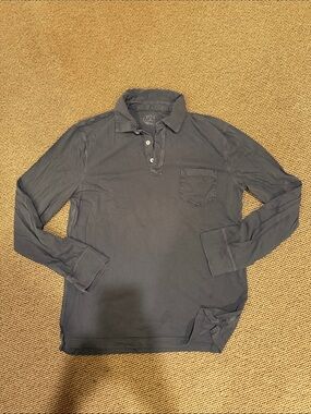 J. Crew Men's Long Sleeve Polo in Charcoal